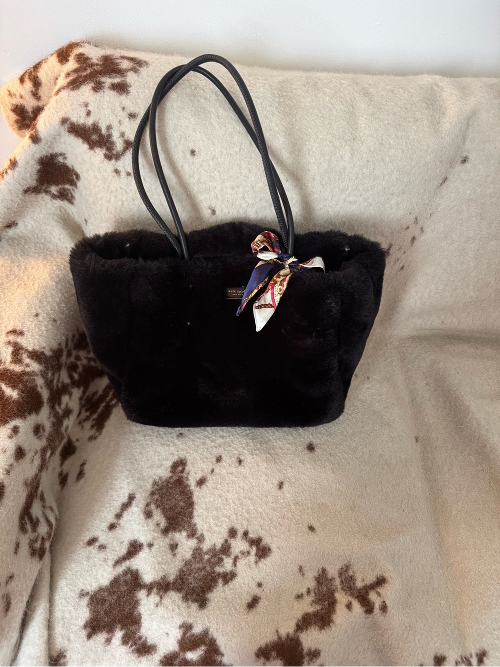 kate spade Black Faux Fur Tote special edition